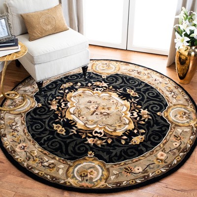 Assorted Floral Elegance Hand-Tufted Wool Round Rug, 6' Multi