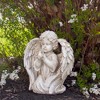 Northlight 9.75" Ivory Angel Boy Kneeling with Dove Outdoor Garden Statue - 2 of 4