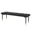 Tiramisubest 52/64 Inch Shoe Bench Entryway Shoe Storage Ottoman Metal Legs Faux PU Upholstered Entryway/ Bedroom/ Living Room - 2 of 4
