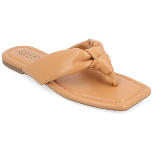 Journee Collection Womens Ares Tru Comfort Foam Light Puff Flip Flop Sandals  Tan 6.5 : Target