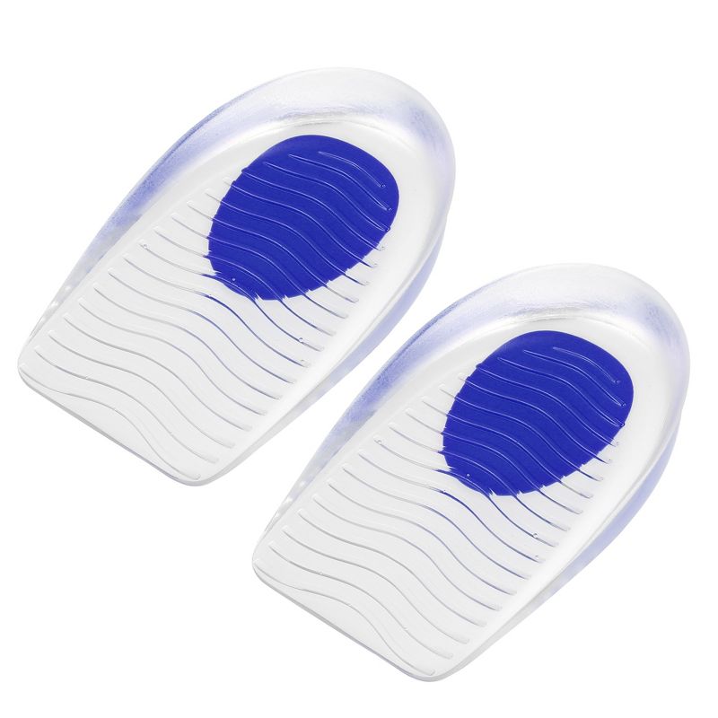 Unique Bargains Silicone Heel Support Cup Pads Orthotic Insole Plantar Care Heel Pads Ripple Pattern Size 40-46 2Pcs, 1 of 7
