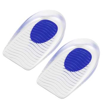 Unique Bargains Silicone Heel Support Cup Pads Orthotic Insole Plantar Care Heel Pads Ripple Pattern Size 40-46 2Pcs