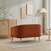 51"W Loveseat Couch Sofa with Curved Armrests and Corduroy Upholstery, Ivory/Orange/Green/Gray/Navy--ModernLuxe - 4 of 4