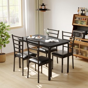 Dining Table for 4,Small Table & Chairs Set of 5,Square Dinner Table Set,with 4 Upholstered Chairs,5 Pcs Kitchen & Dining Room Sets for Small Space - 1 of 4