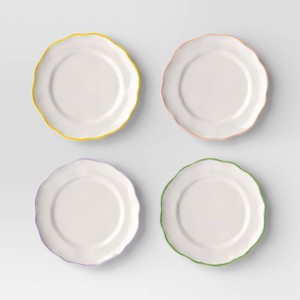 7" 4pk Stoneware Appetizer Plate Set - Threshold™ - 1 of 4