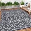 Outdoor Modern Stripe Reversible Woven Plastic Straw Rug for Camping Garden Backyard Decor Waterproof Erasable Portable Large Area Rugs Picnic Mat - 4 of 4