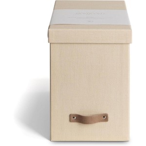 Bigso John File Box – Hanging File Organizer with Lid & Leather Handle – 7.4″ x 13″ x 10.4″ for Paper Storage - 1 of 4