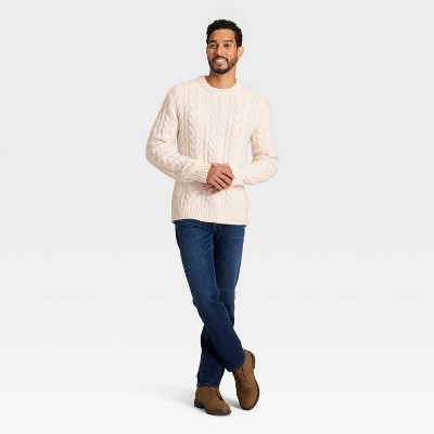 Men's Cable Crewneck Sweater - Goodfellow & Co View 2