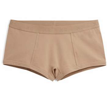 Tomboyx Women's First Line Period Leakproof 9 Inseam Boxer Briefs Underwear,  Soft Cotton Stretch Comfortable (xs-6x) Chai X Small : Target