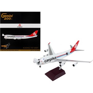 Boeing 747-400F Commercial Aircraft "Cargolux" Gray with Red Tail "Gemini 200" 1/200 Diecast Model Airplane by GeminiJets - 1 of 3
