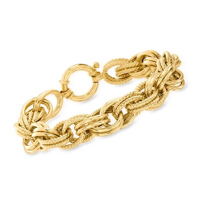 Ross-Simons 18kt Gold Over Sterling Multi-Oval Link Bracelet
