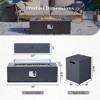 42-inch Outdoor Rectangular Fire Pit Table Propane for Outside Patio with Tank Cover and Wind Guard - 3 of 4