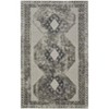 Gray and Ivory Abstract Power Loom Worn Faded Area Rug - 4 of 4