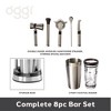 Oggi 8pc Compact Barware Set: Stainless Steel, Glass & Plastic, Hand Wash, Silver, 8 Pieces - image 3 of 4