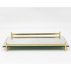 HomeRoots 16" Mirror and Gold Rectangular Glass Vanity Tray - 4 of 4