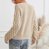Women‘s Cream Sweater Long Sleeve Honeycomb Knit Pullover -Cupshe - 4 of 4