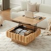 GDFStudio Kairo Modern Lift-Top Wood Square Coffee Table with Ash Veneer and Hidden Storage - 2 of 4