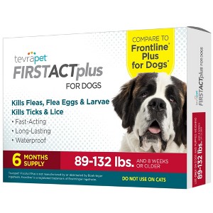 FirstAct Plus Flea Treatment for Dogs, Extra Large Dogs 89+ lbs, 6 Doses, Same Active Ingredients as Frontline Plus Flea and Tick Prevention for Dogs - 1 of 4