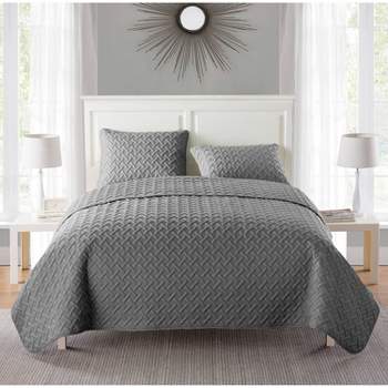 Twin Risa Quilt Set Gray - The Industrial Shop