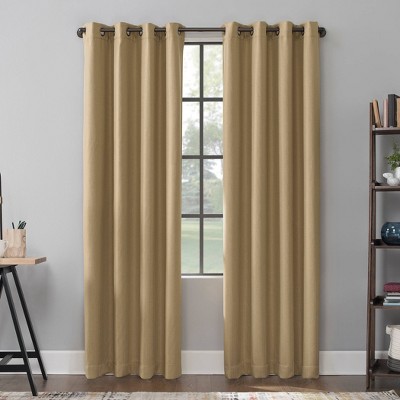 84"x52" Mavis Herringbone Total Blackout Grommet Curtain Panel Yellow- Scott Living