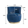 360° Swivel Barrel Accent Chair,Fluffy Velvet Upholstered Round Armchair for Living Room Bedroom Office-Baofuwish - 4 of 4