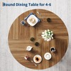 47" Round Dining Table for 4-6, Wood Kitchen Table with Sturdy Base, Farmhouse Circle Dinner Table - 4 of 4