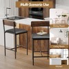 Set of 2/4 Bar Chair with Footrest and PU Upholstered for Kitchen Island, Apartment, Counter Bar, Easy Assembly - 4 of 4