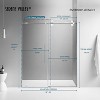 Serene Valley 60 x 74 Inch Big Roller Frameless Sliding Stainless Steel Shower Door with Superclear 3/8 Inch Tempered Glass, Chrome - 2 of 4