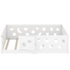 CAVINAS Twin/Full Size White Bed Frame with Heightened Guardrails,Solid Wood Floor Bed for Kids Room,Bedroom - 4 of 4