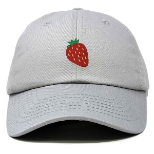 Dalix Strawberry Embroidered Cotton Dad Hat Fruit Adjustable Casual Baseball Cap Nature Womens - 1 of 4