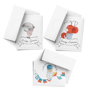 Baby Greeting Card Pack (3ct) "Baby Lobster, Welcome Aboard, Baby Shark" by Ramus & Co - 1 of 4