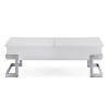 White High Gloss and Chrome Coffee Table with Lift Top - 2 of 4