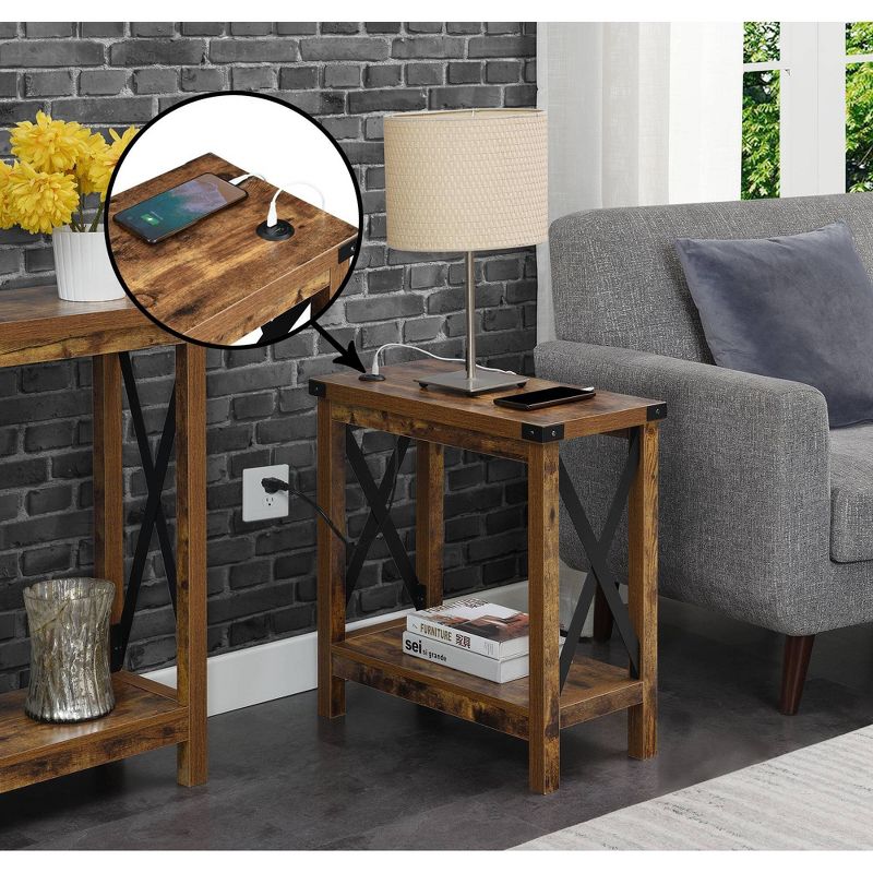 Durango Chairside Table with Charging Station and Shelf - Breighton Home, 2 of 7