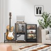 MOEPISY Record Player Stand, Guitar Stand for Acoustic, Electric Guitar, Bass with Amp Stand Brown - 2 of 4