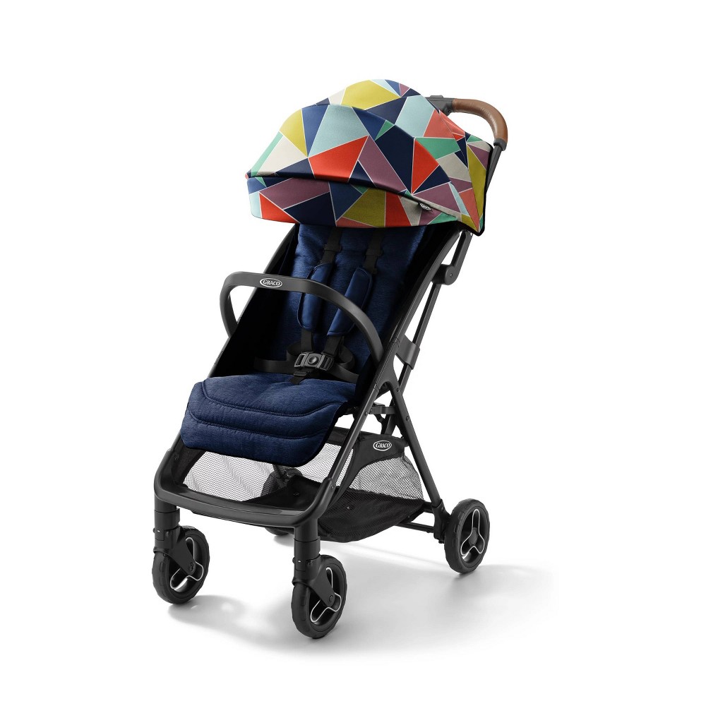 Graco Ready2Jet Compact Stroller - Geo Pop: Full-Size, 50 lb Capacity, Snack Tray & Storage, 3/5-Point Harness