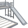 NicBex Twin over Full Bunk Bed Classic House Shape Pinewood Frame Bed Frame with Slide, Ladder and Guardrails, No Box Spring Required - 4 of 4