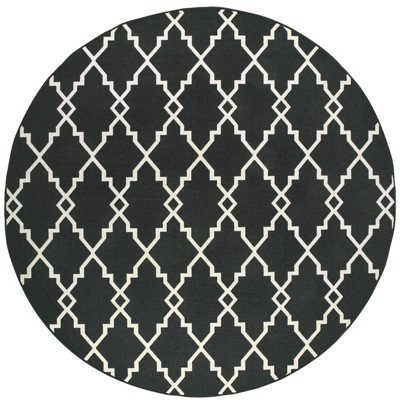 Oriental Weavers Marina 7763K Black/ Ivory Indoor/Outdoor Area Rug - 7'10" Round