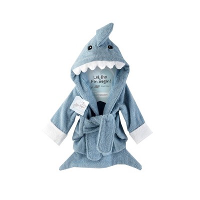 Image of Baby Aspen "Let the Fin Begin" Terry Shark Robe | BA14003BL