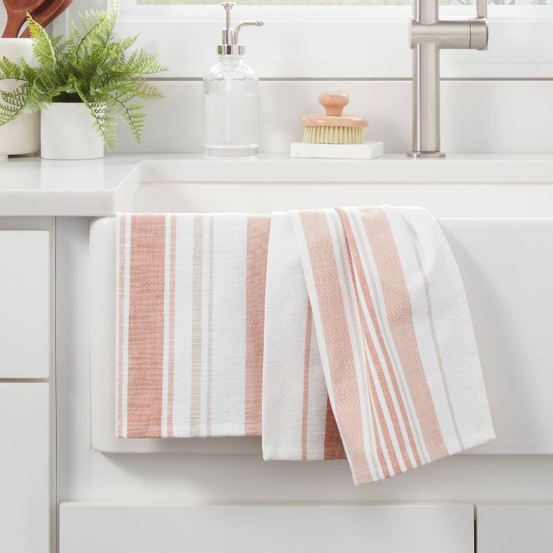 2pk Cotton Flat Weave Striped Kitchen Towels - Threshold™, 2 of 4