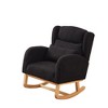 Polyester Modern Accent High Backrest Lounge Arm Rocking Chair with Two Side Pockets, Lumbar Pillow and Sturdy Wood Frame - 3 of 4