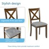 Lyngins 5-Piece Modern Wooden Dining Table Set for 4 People– Square Table & 4 Upholstered Chairs, X-shaped Backrest Kitchen Table Set for Living Room - 4 of 4