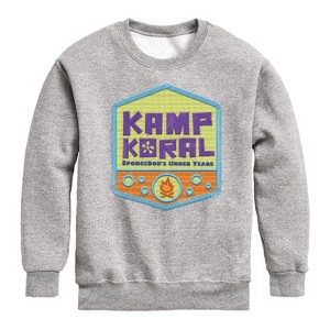 Boys' - SpongeBob SquarePants - Kamp Koral Kamp Koral Logo Badge Graphic Long Sleeve Fleece Sweatshirt - 1 of 4