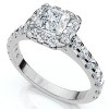 Pompeii3 Princess Cut Diamond Engagement Ring 1 1/10 Ct Halo Band 14k White Gold - 3 of 4