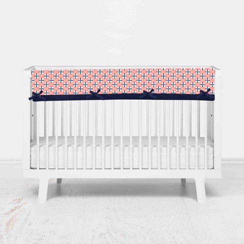 Navy crib outlet rail cover