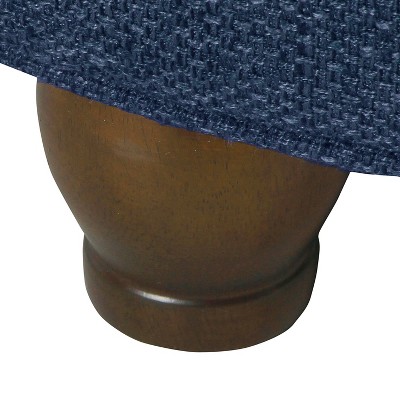 Navy Tufted Round Cocktail Ottoman with Storage