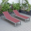 LeisureMod Marlin Patio Chaise Lounge Chair With Grey Aluminum Frame Set of 2 - 4 of 4