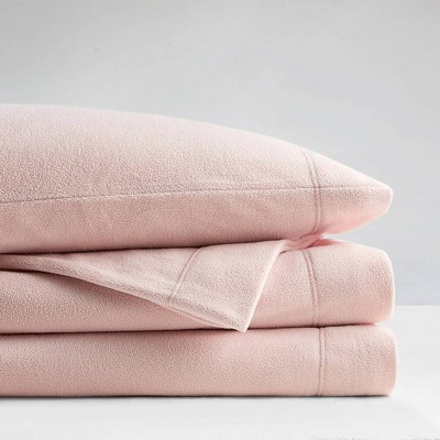 California King Blush Microfiber Fleece Sheet Set