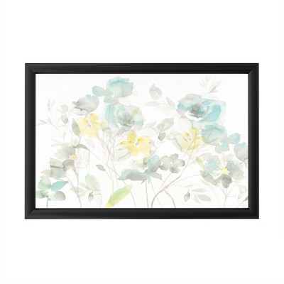 Trademark Fine Art - Danhui Nai 'Aqua Roses Shadows' - Backlit LED Lightbox with Metal Frame - Ready to Hang with Anti-Glare Acrylic Cover