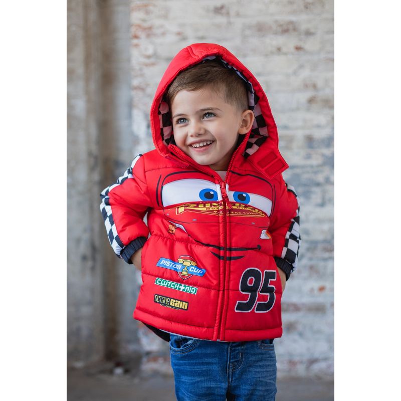 Disney Pixar Cars Lightning McQueen Winter Coat Puffer Jacket Little Kid, 2 of 10