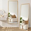 FURNIinspire Full Length Mirrors Floor Standing Body Mirror, Large Rectangle Mirror Long Dressing Mirror for Bedroom, Gold, 18"*58" - 2 of 4